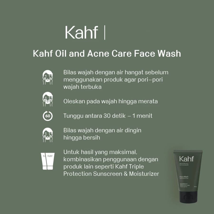 (PAKET ISI 3) Kahf Face Wash 100ml - Oil and Acne Care