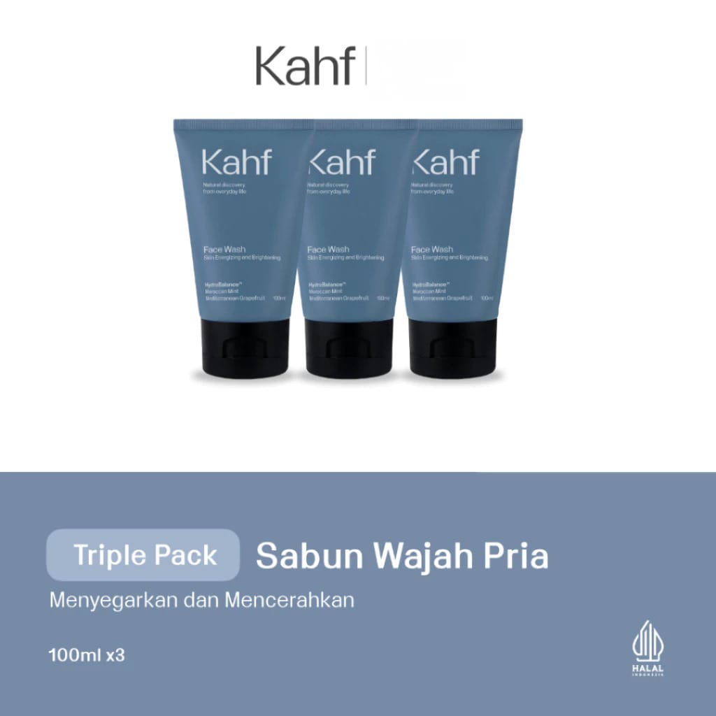 (PAKET ISI 3) Kahf Face Wash 100ml - Skin Energizing and Brightening