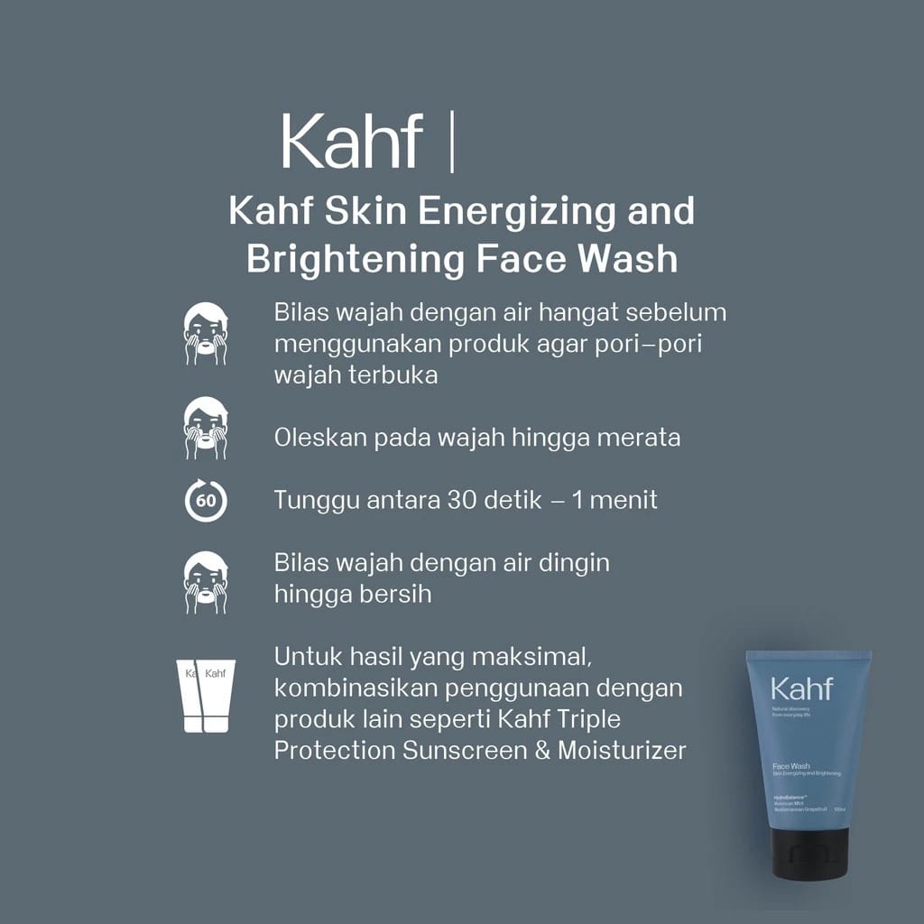 (PAKET ISI 3) Kahf Face Wash 100ml - Skin Energizing and Brightening