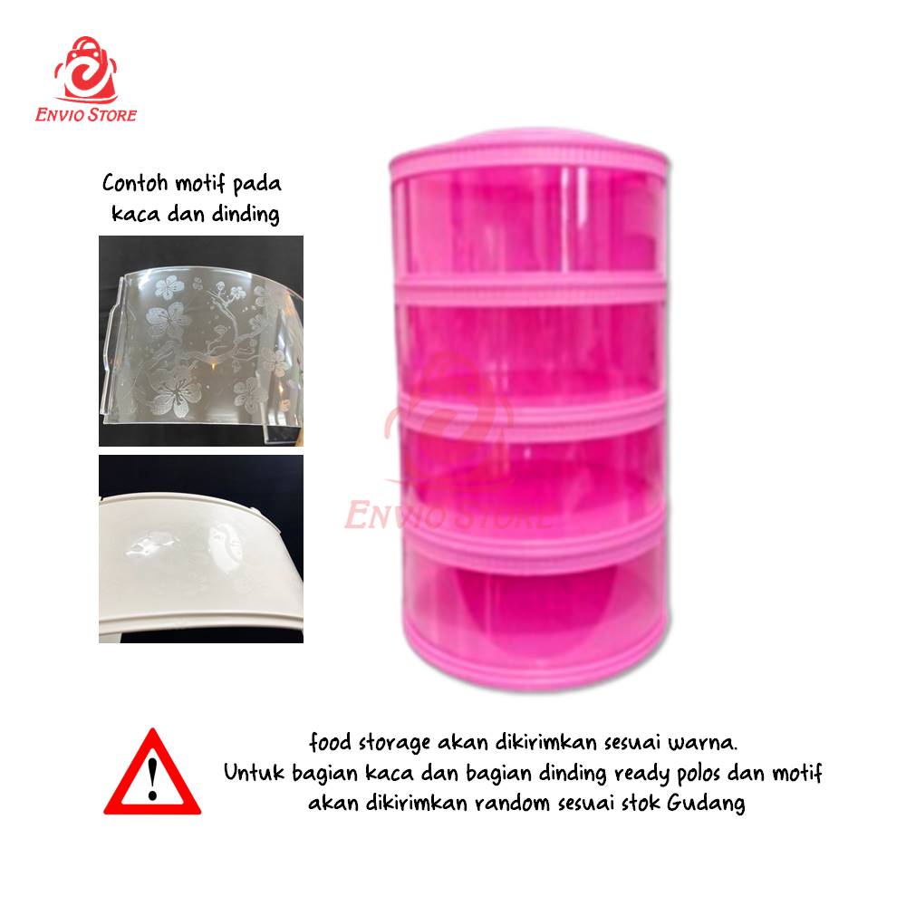 TRI J - Food Storage 4 Susun - PINK (Tudung Saji Susun 4 Layer) TRI J - Food Storage 4 Susun - PINK (Tudung Saji Susun 4 Layer)