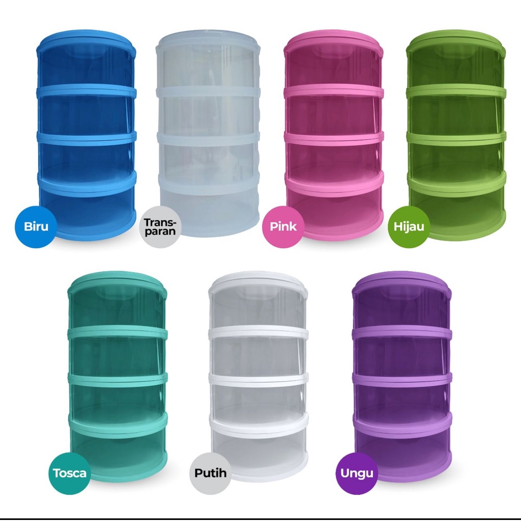 TRI J - Food Storage 4 Susun - PINK (Tudung Saji Susun 4 Layer)