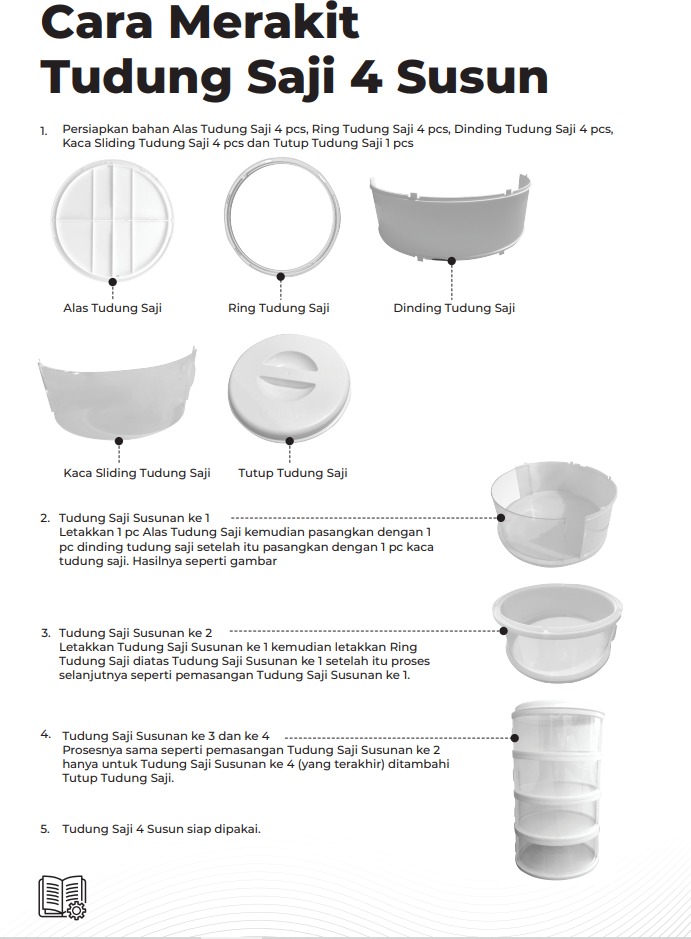TRI J - Food Storage 4 Susun - HIJAU (Tudung Saji Susun 4 Layer)