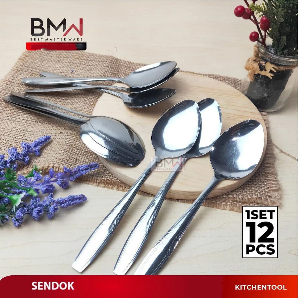 (ISI 12) BMW Sendok Makan Stainless Steel Tableware (389)