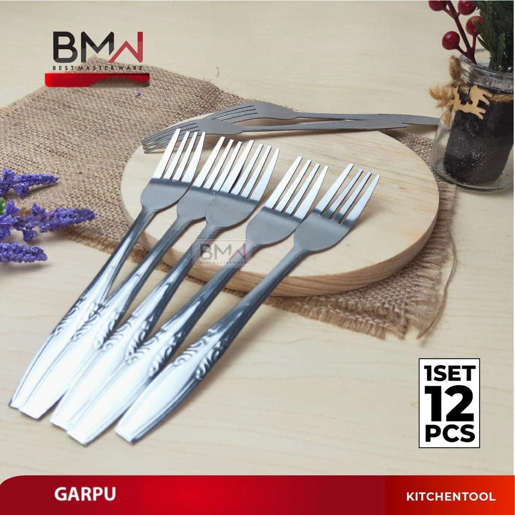 (ISI 12) BMW Garpu Makan Stainless Steel Tableware (389) (ISI 12) BMW Garpu Makan Stainless Steel Tableware (389)