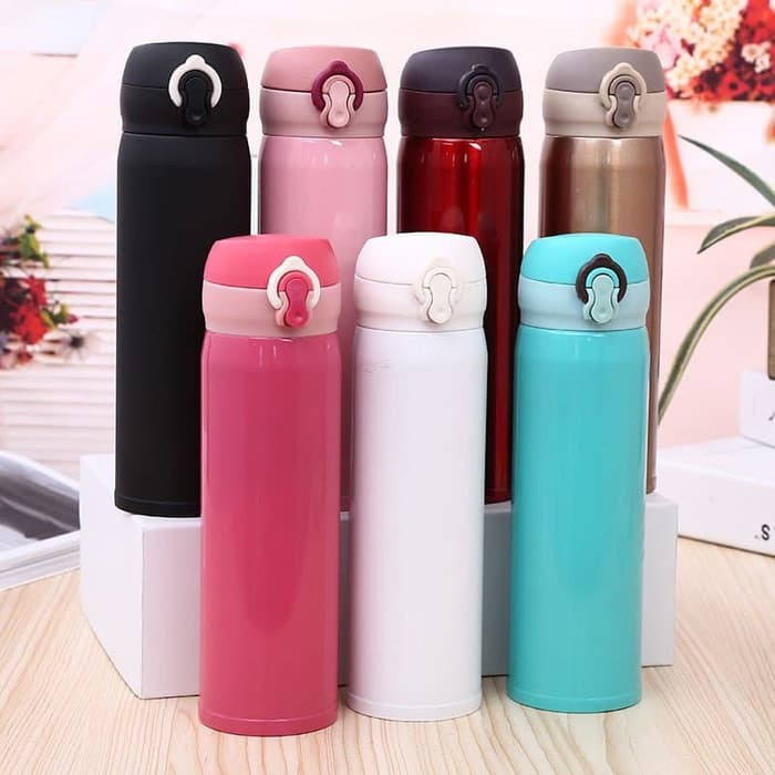 Termos KANCING POLOS 500ml - GOLD (Botol Minum Tahan Panas & Dingin)