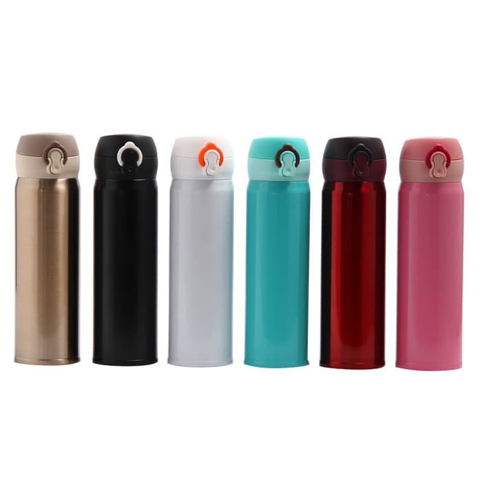 Termos KANCING POLOS 500ml - GOLD (Botol Minum Tahan Panas & Dingin)