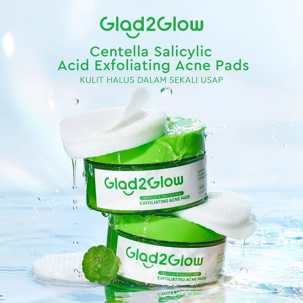 Glad 2 Glow Acne Pads - Centella Salicylic Acid Exfoliating 110gr (30pads) Glad 2 Glow Acne Pads - Centella Salicylic Acid Exfoliating 110gr (30pads)
