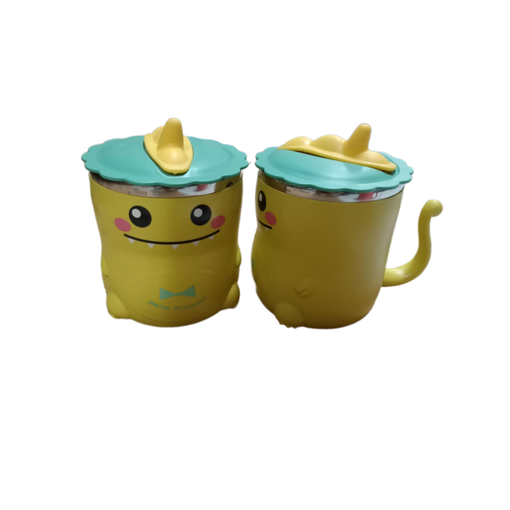 Mug Dino 250ml - KUNING (Cangkir Gelas Minum Anak + Sedotan) Mug Dino 250ml - KUNING (Cangkir Gelas Minum Anak + Sedotan)