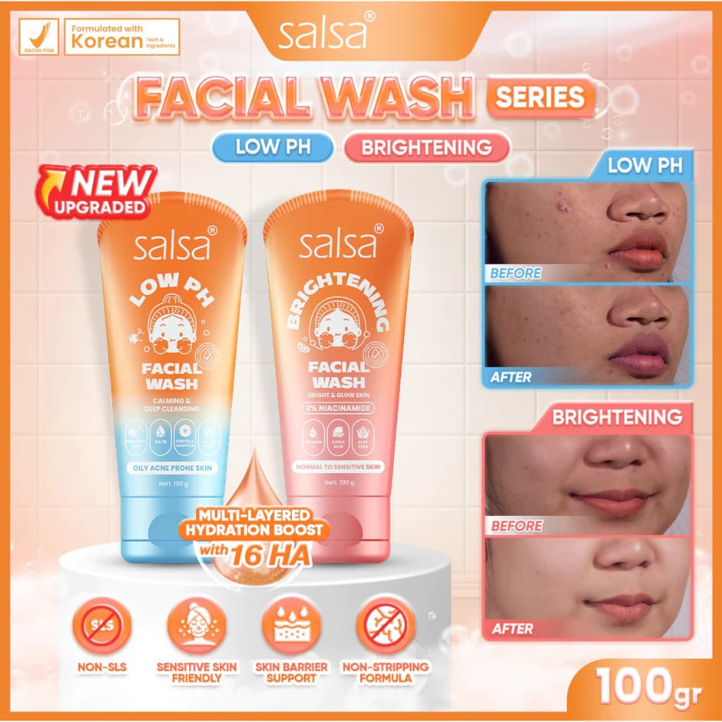 Salsa Low Ph Facial Wash Calming & Deep Cleansing 100gr - Oily Acne Prone Skin