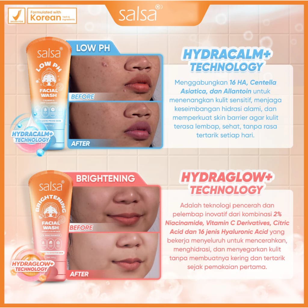 Salsa Low Ph Facial Wash Calming & Deep Cleansing 100gr - Oily Acne Prone Skin