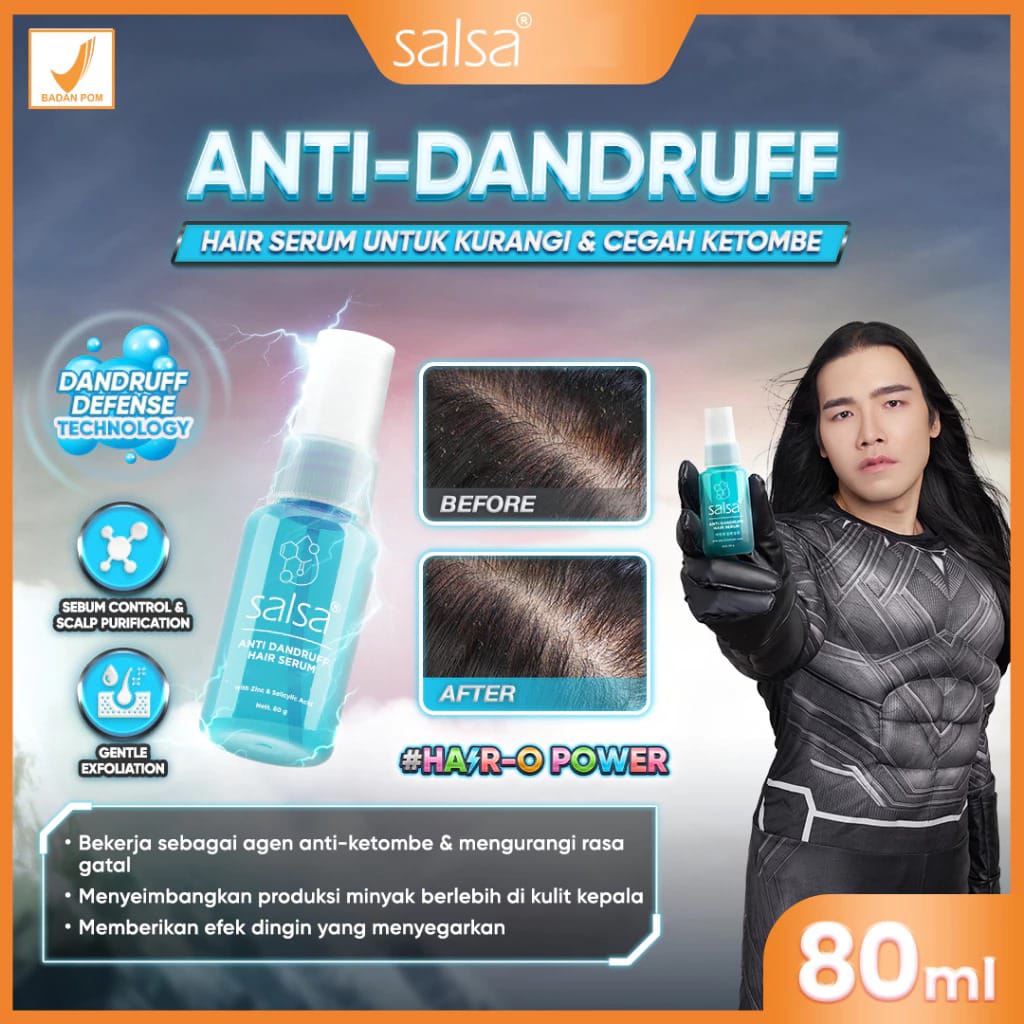 Salsa Hair Serum 80ml - Anti Dandruff (Biru)