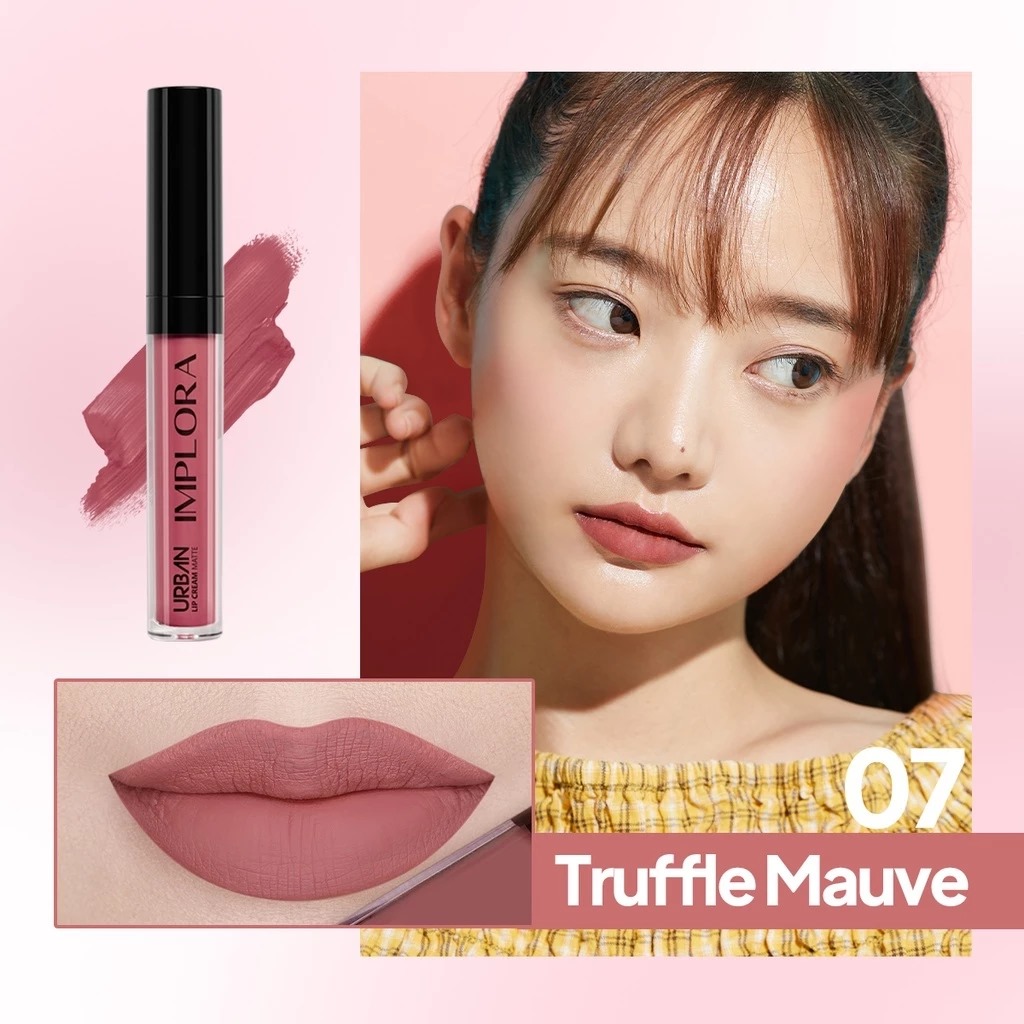 (PAKET ISI 12) Implora Urban Lipcream Matte - 07 Truffle Mauve