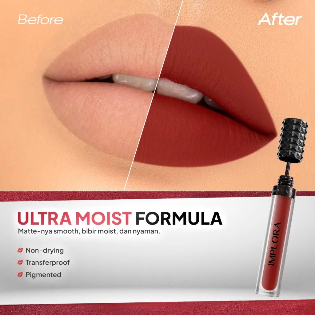 (PAKET ISI 12) Implora Urban Lipcream Matte 3.3gr - 07 Truffle Mauve (NEW)