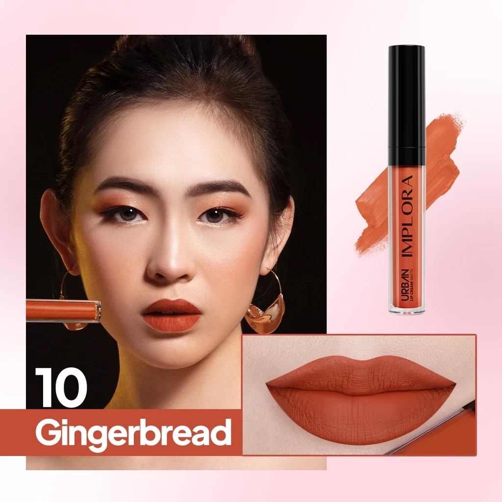 (PAKET ISI 12) Implora Urban Lipcream Matte - 10 Gingerbread (PAKET ISI 12) Implora Urban Lipcream Matte - 10 Gingerbread