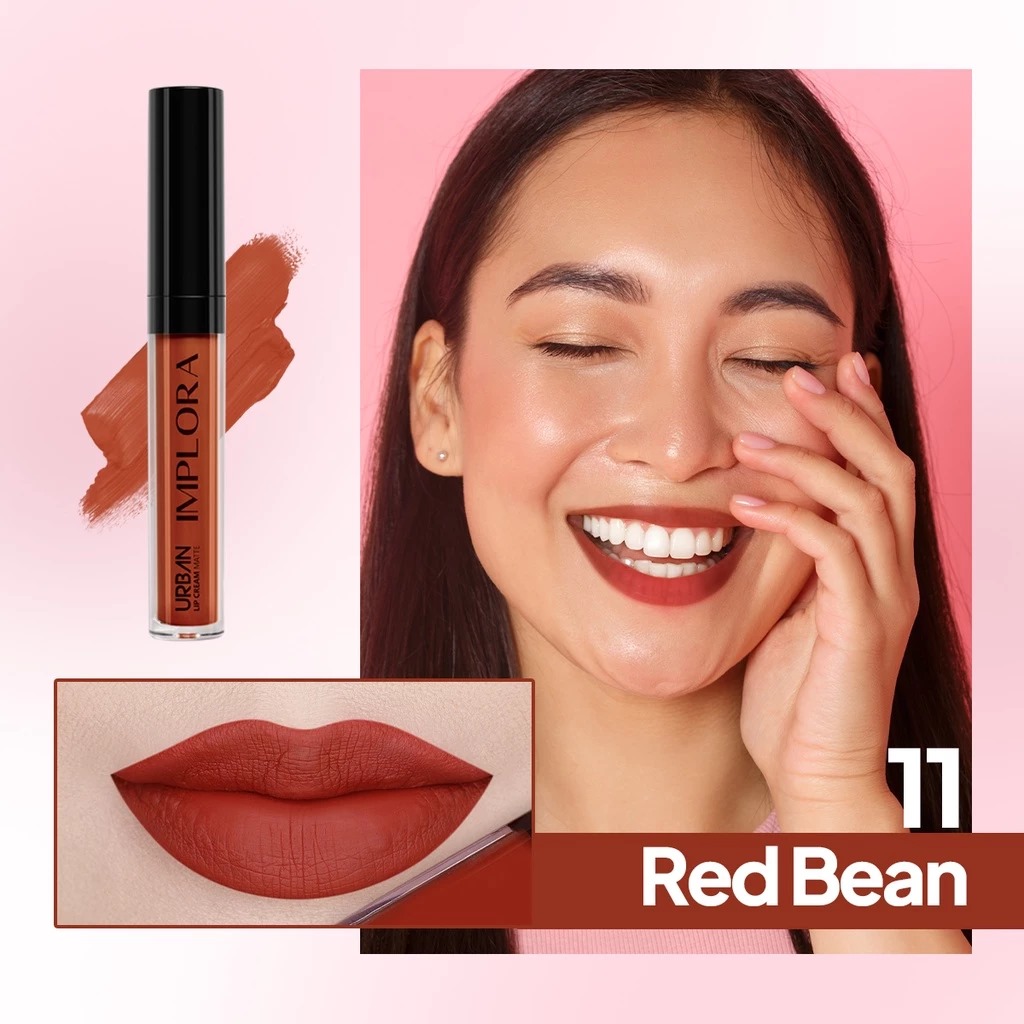 (PAKET ISI 12) Implora Urban Lipcream Matte - 11 Red Bean (PAKET ISI 12) Implora Urban Lipcream Matte - 11 Red Bean