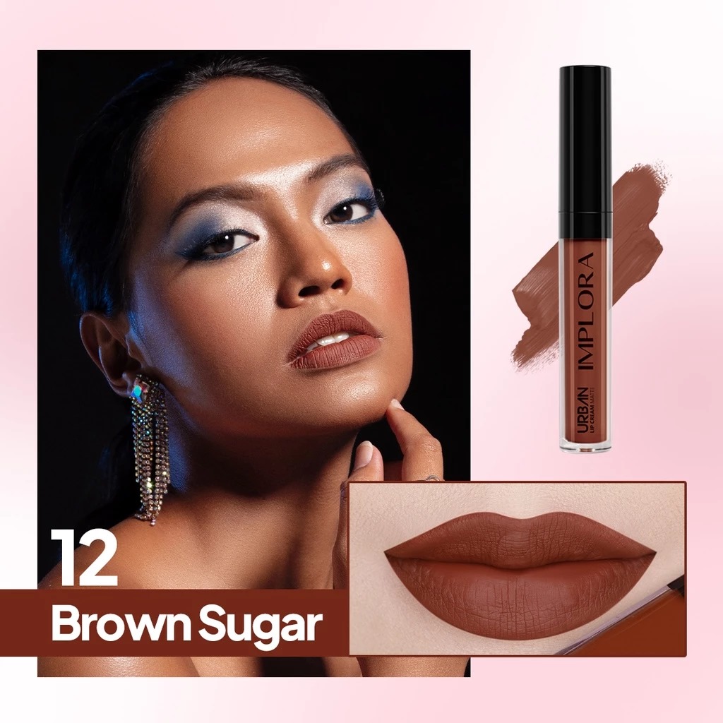 (PAKET ISI 12) Implora Urban Lipcream Matte - 12 Brown Sugar (PAKET ISI 12) Implora Urban Lipcream Matte - 12 Brown Sugar