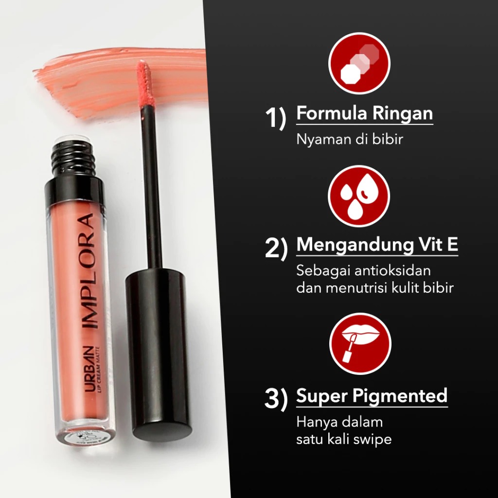 (PAKET ISI 12) Implora Urban Lipcream Matte - 13 Hazelnude