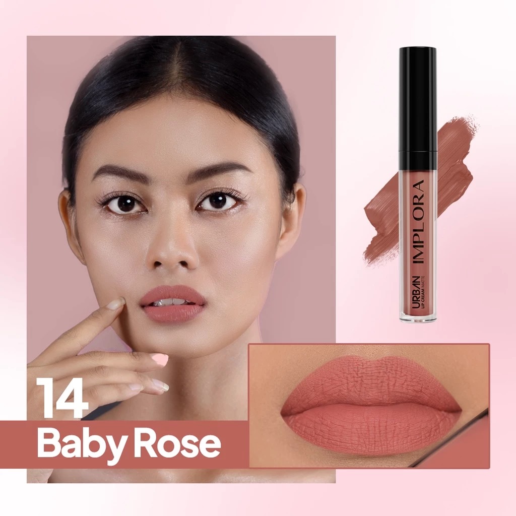 (PAKET ISI 12) Implora Urban Lipcream Matte - 14 Baby Rose (PAKET ISI 12) Implora Urban Lipcream Matte - 14 Baby Rose