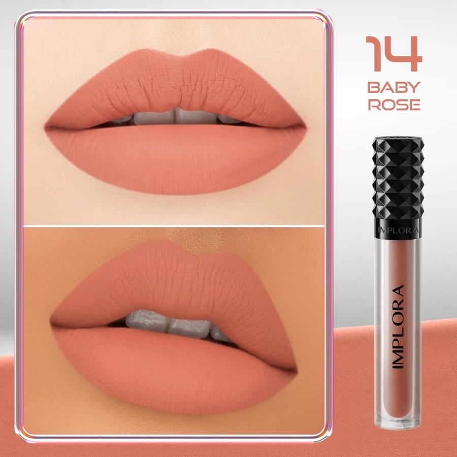 (PAKET ISI 12) Implora Urban Lipcream Matte 3.3gr - 14 Baby Rose (NEW)