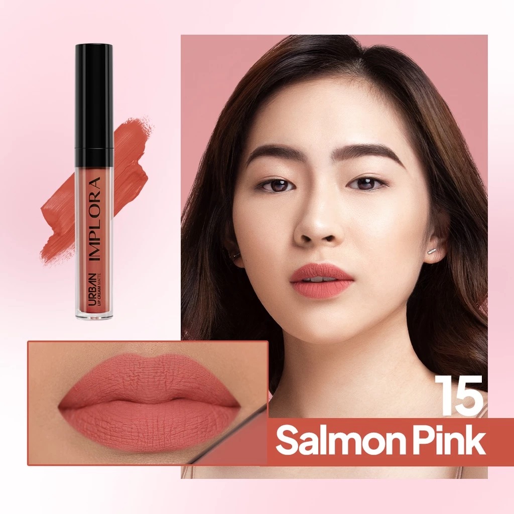 (PAKET ISI 12) Implora Urban Lipcream Matte - 15 Salmon Pink (PAKET ISI 12) Implora Urban Lipcream Matte - 15 Salmon Pink