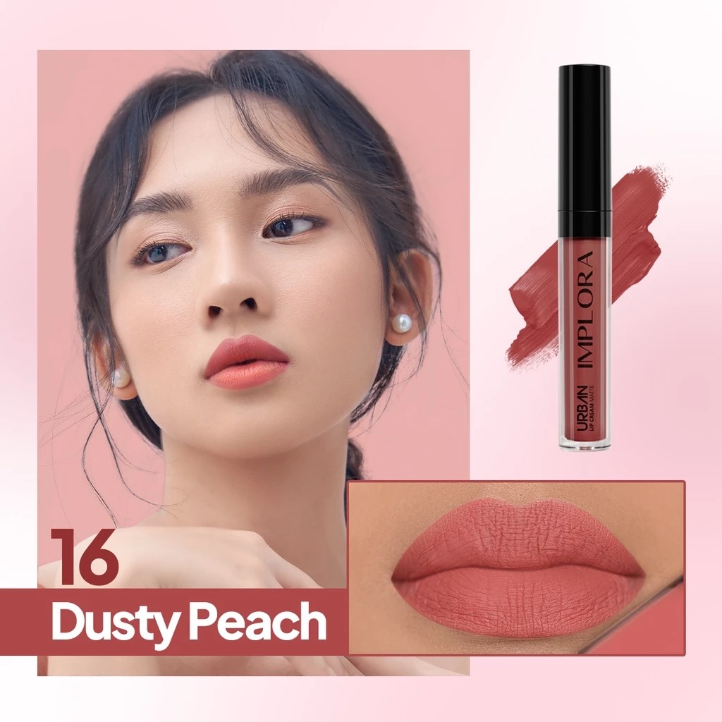 (PAKET ISI 12) Implora Urban Lipcream Matte - 16 Dusty Peach (PAKET ISI 12) Implora Urban Lipcream Matte - 16 Dusty Peach