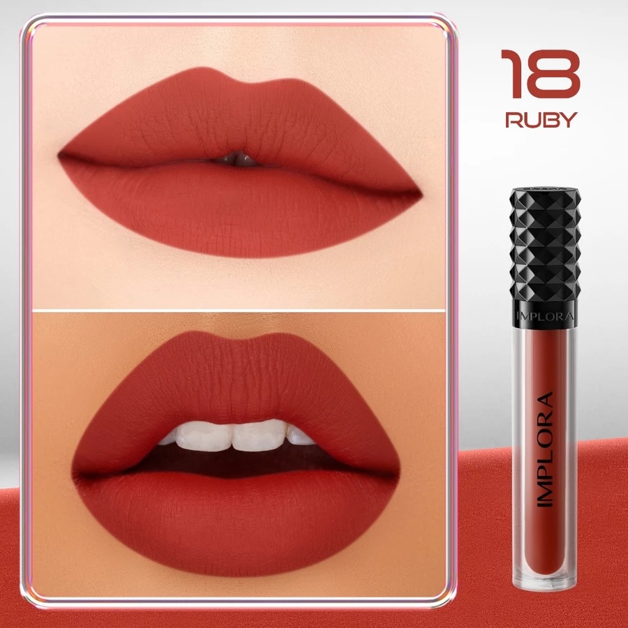 (PAKET ISI 12) Implora Urban Lipcream Matte 3.3gr - 18 Ruby (NEW)