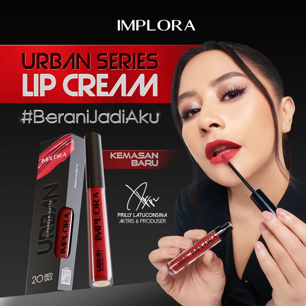 (PAKET ISI 12) Implora Urban Lipcream Matte - 18 Ruby