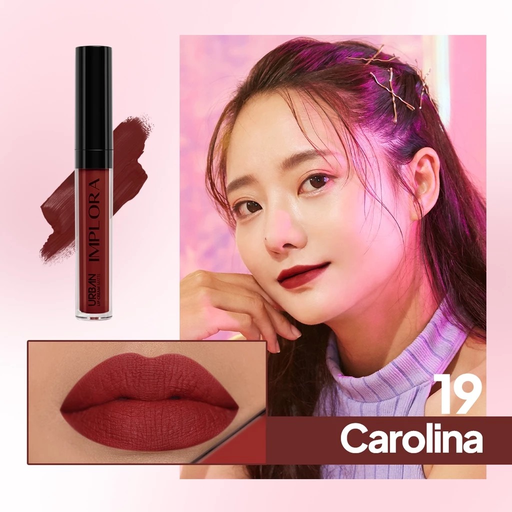 (PAKET ISI 12) Implora Urban Lipcream Matte - 19 Carolina (PAKET ISI 12) Implora Urban Lipcream Matte - 19 Carolina