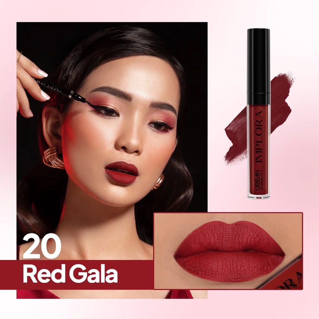 (PAKET ISI 12) Implora Urban Lipcream Matte - 20 Red Gala (PAKET ISI 12) Implora Urban Lipcream Matte - 20 Red Gala