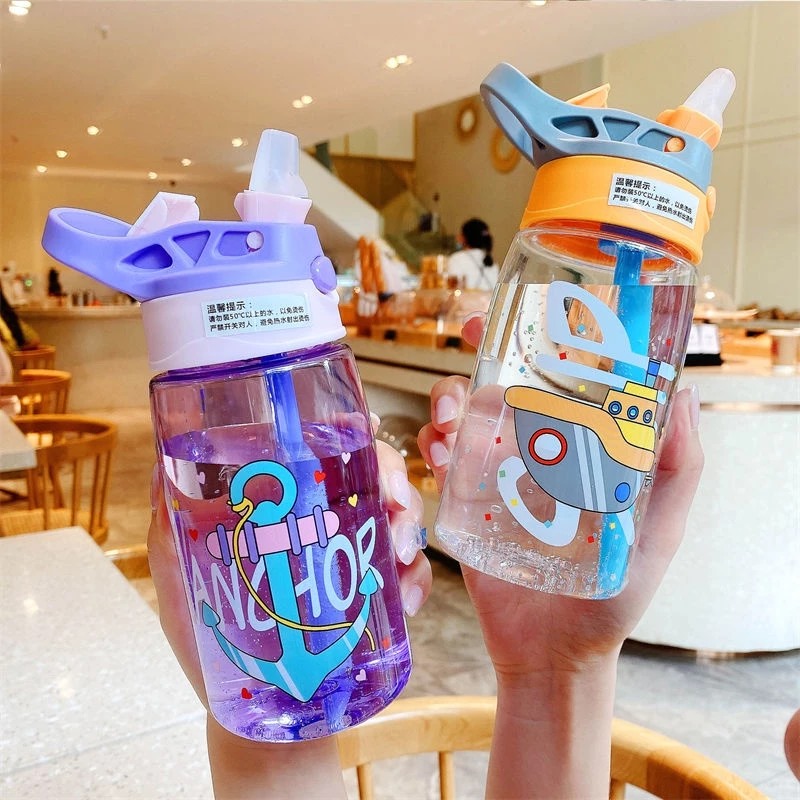 Botol Minum Warna Motif Transportasi 480ml - PINK (BZ 276)