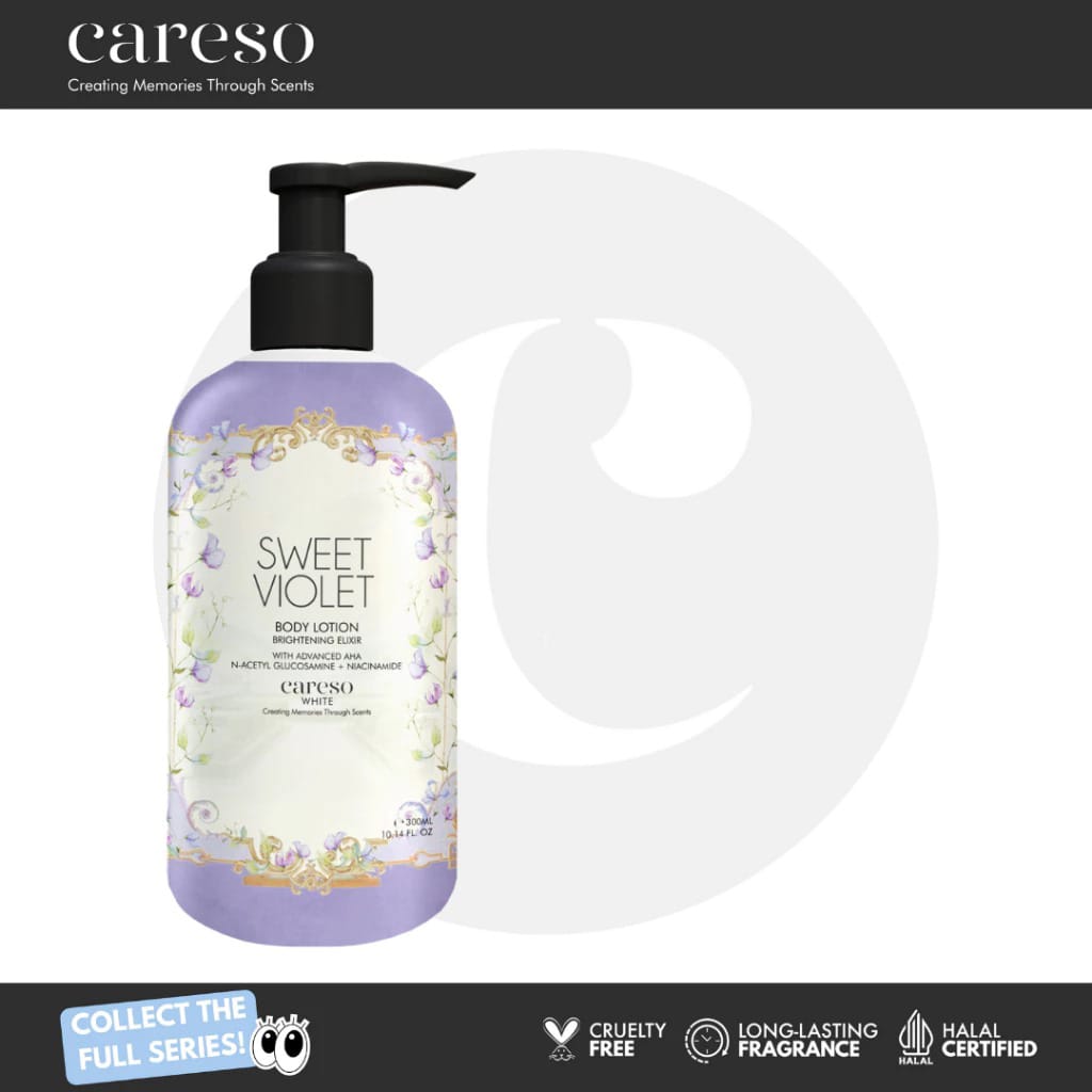 Careso Body Lotion Brightening Elixir 300ml (Pump) - Sweet Violet