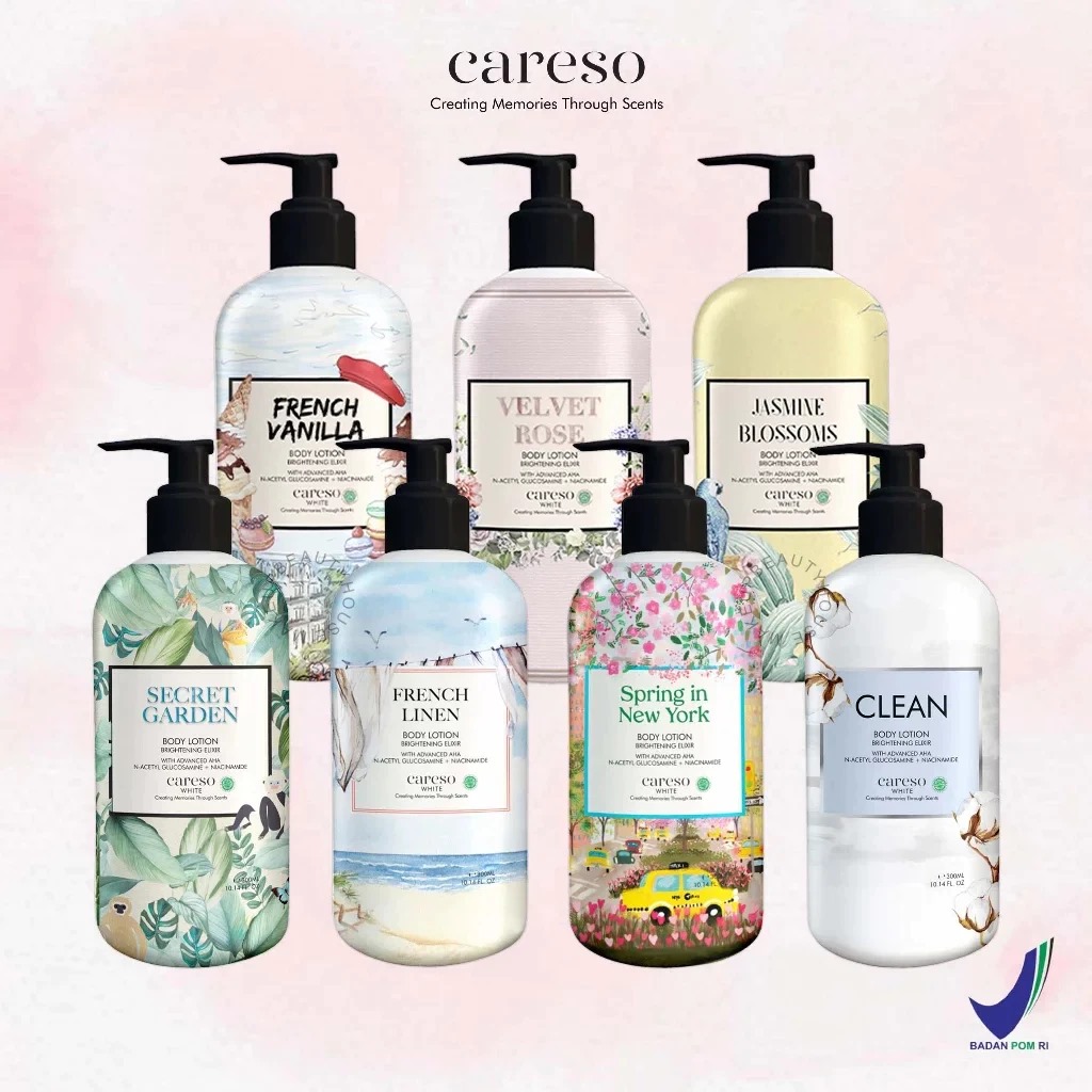 Careso Body Lotion Brightening Elixir 300ml (Pump) - Sweet Violet