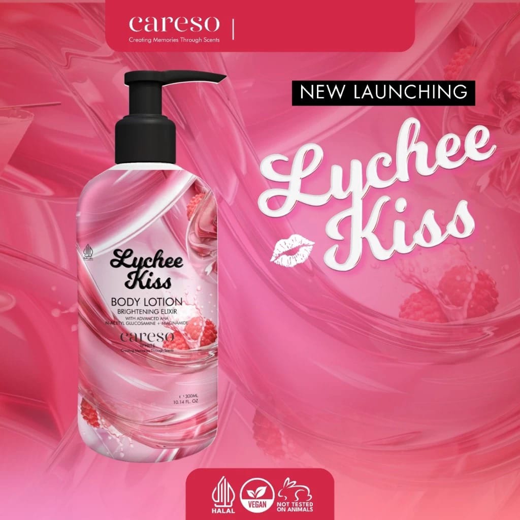 Careso Body Lotion Brightening Elixir 300ml (Pump) - Lychee Kiss