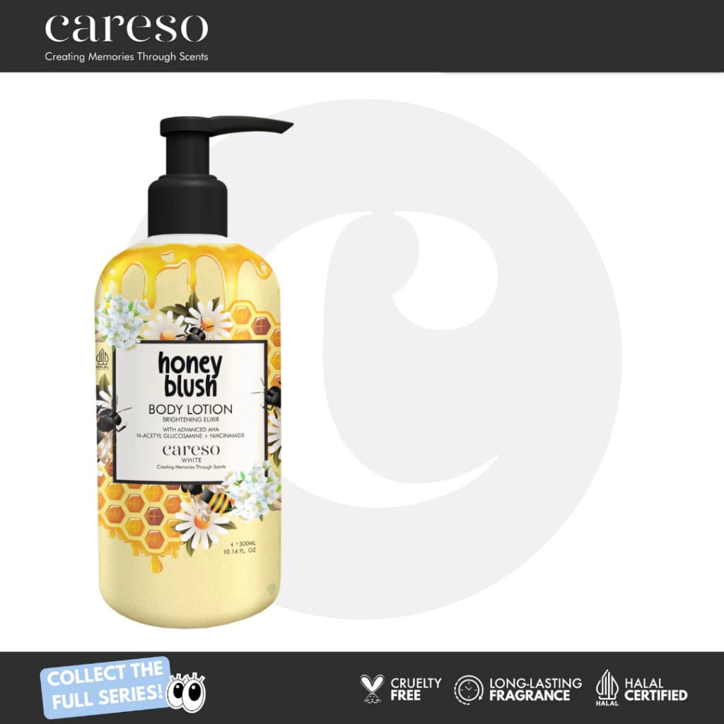 Careso Body Lotion Brightening Elixir 300ml (Pump) - Honey Blush