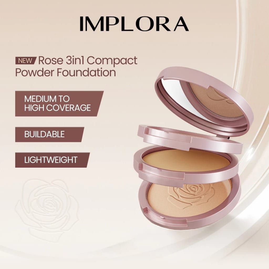 Implora Rose 3in1 Compact Powder Foundation