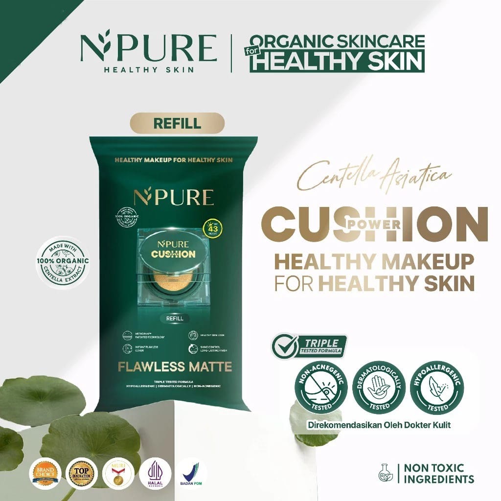 (Buy1 Get1) Npure Power Cushion Flawless Matte FULL + REFILL - Banana