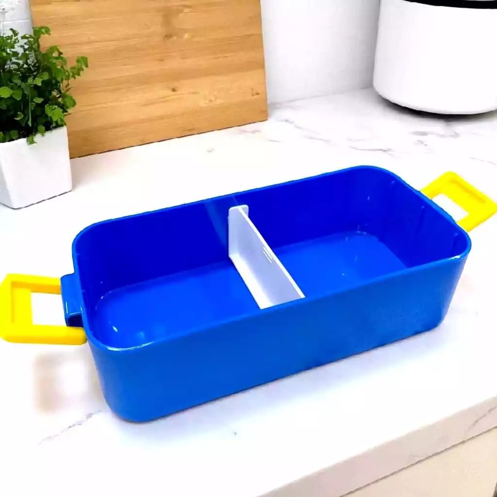 Lunch Box Anak Set Blocks PERSEGI PANJANG 2 Sekat 550ml (Free Sendok) - Kotak Makan Bekal (A911)