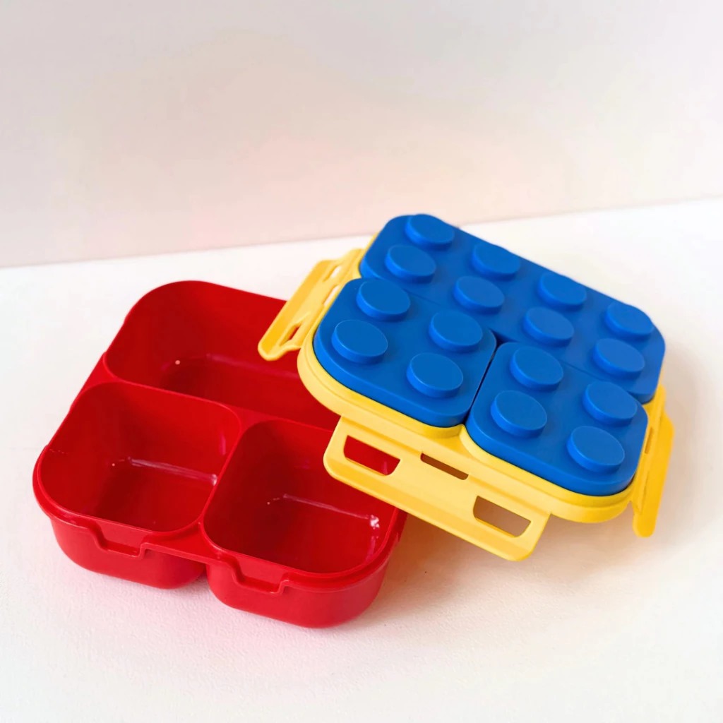 Lunch Box Anak Set Blocks KOTAK 3 Sekat 900ml (Free Sendok) - Kotak Makan Bekal (A913)