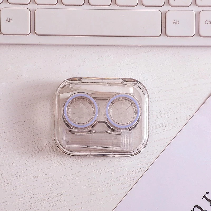 Tempat Softlens Bening + Jepitan - UNGU (Wadah Soflens / Lensa Kontak dan Jepitan)