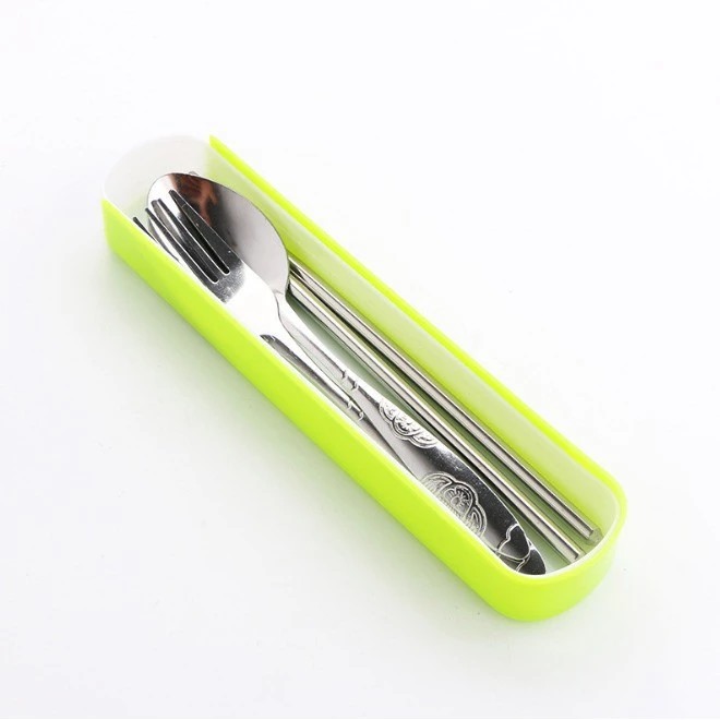 Sendok Travel Set Stainless Steel - HIJAU (Sendok, Garpu, Sumpit) Sendok Travel Set Stainless Steel - HIJAU (Sendok, Garpu, Sumpit)