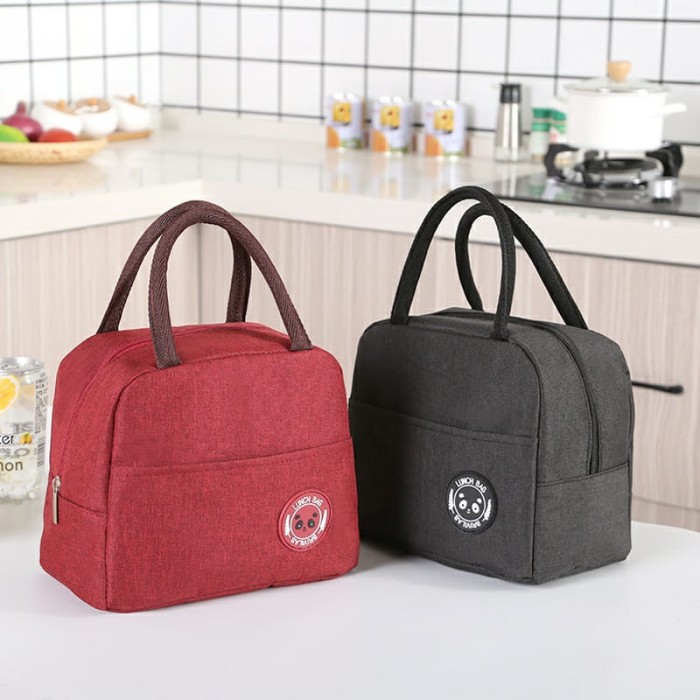 Tas Bekal Polos Oxford - MERAH (Insulated / Cooler Lunch Bag)