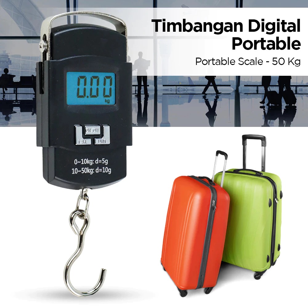 (NEW) Timbangan Gantung HITAM 50kg (WH-A08) - Portable Electronic Scale / Timbangan Digital