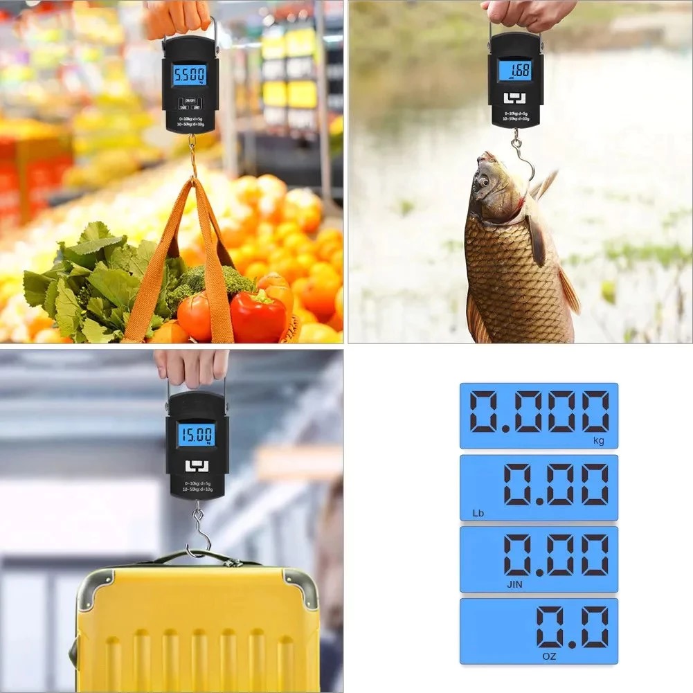 (NEW) Timbangan Gantung HITAM 50kg (WH-A08) - Portable Electronic Scale / Timbangan Digital