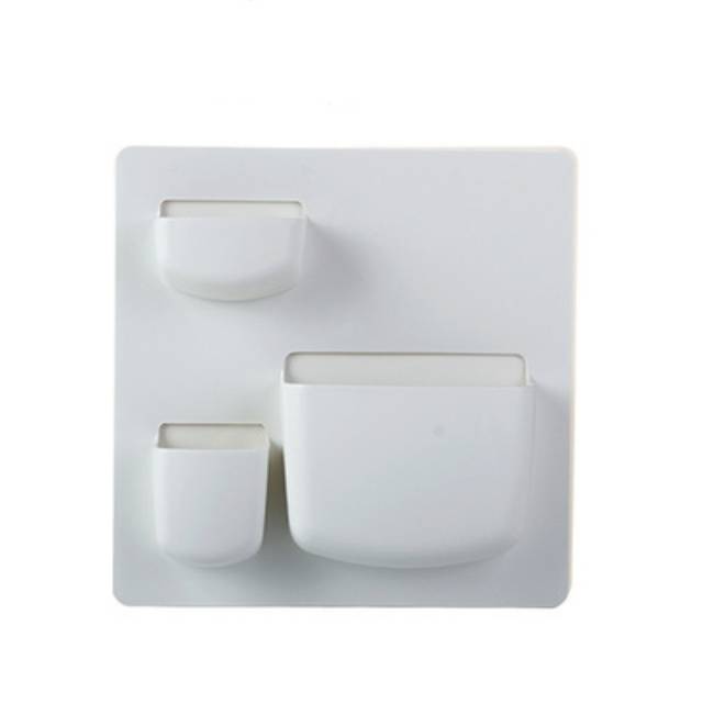 Rak Organizer Tempel Dinding Minimalis 3 Kantong