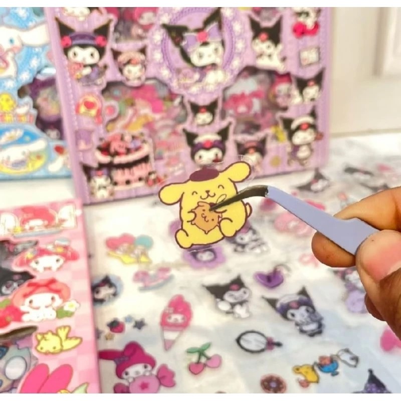 Stiker SANRIO 2D Single - PINK (Isi 100 Stiker Dekorasi Lucu)
