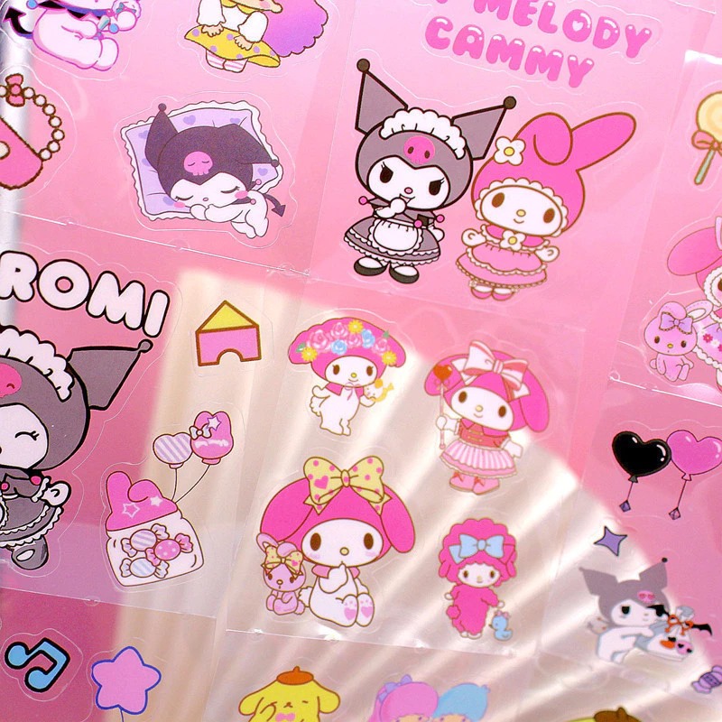 Stiker SANRIO 2D Single - UNGU (Isi 100 Stiker Dekorasi Lucu)