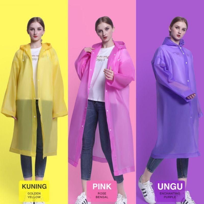 Jas Hujan Ponco Eva DEWASA - GREY (Lightweight Raincoat)