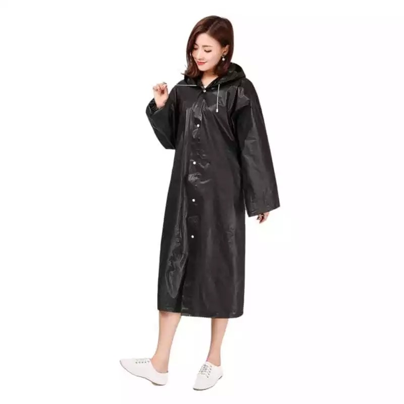 Jas Hujan Ponco Eva DEWASA - HITAM (Lightweight Raincoat)