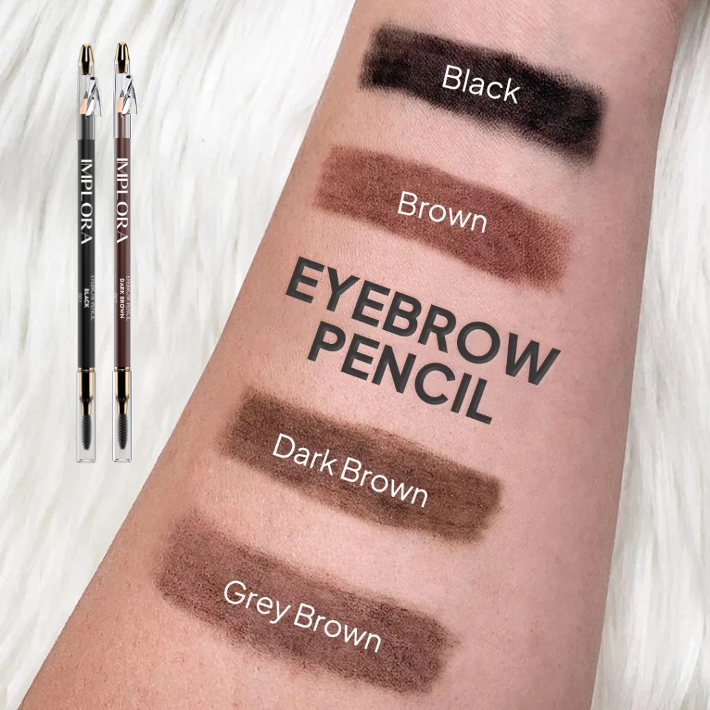 (PAKET ISI 12) Implora Pensil Alis HITAM (Eyebrow Pencil)