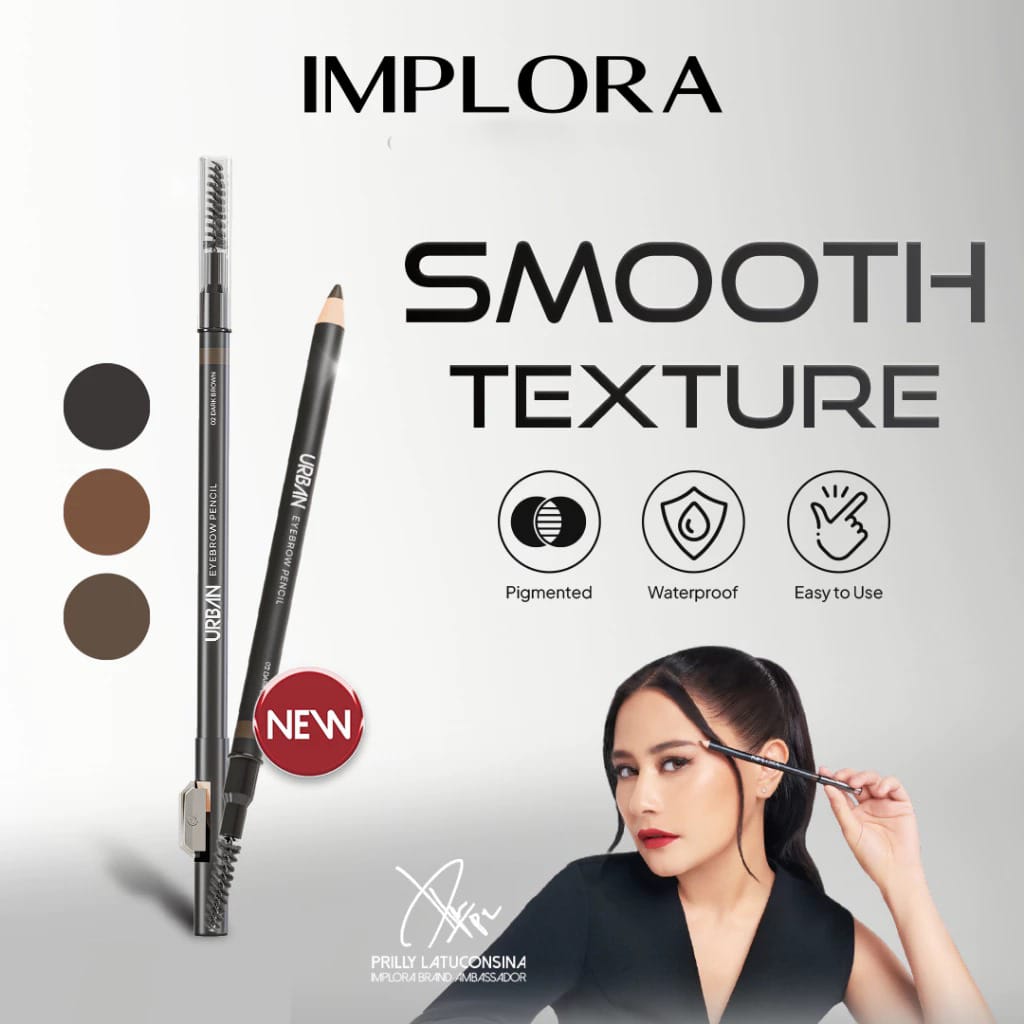 (PAKET ISI 12) Implora Urban Eyebrow Pencil 2.5gr - 03 Medium Brown (Pensil Alis)